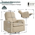 thumbnail image 5 of Aemeios Swivel Manual Recliner Chair Corduroy Fabric Nursery Glider Rocker Recliner, Camel, 5 of 7