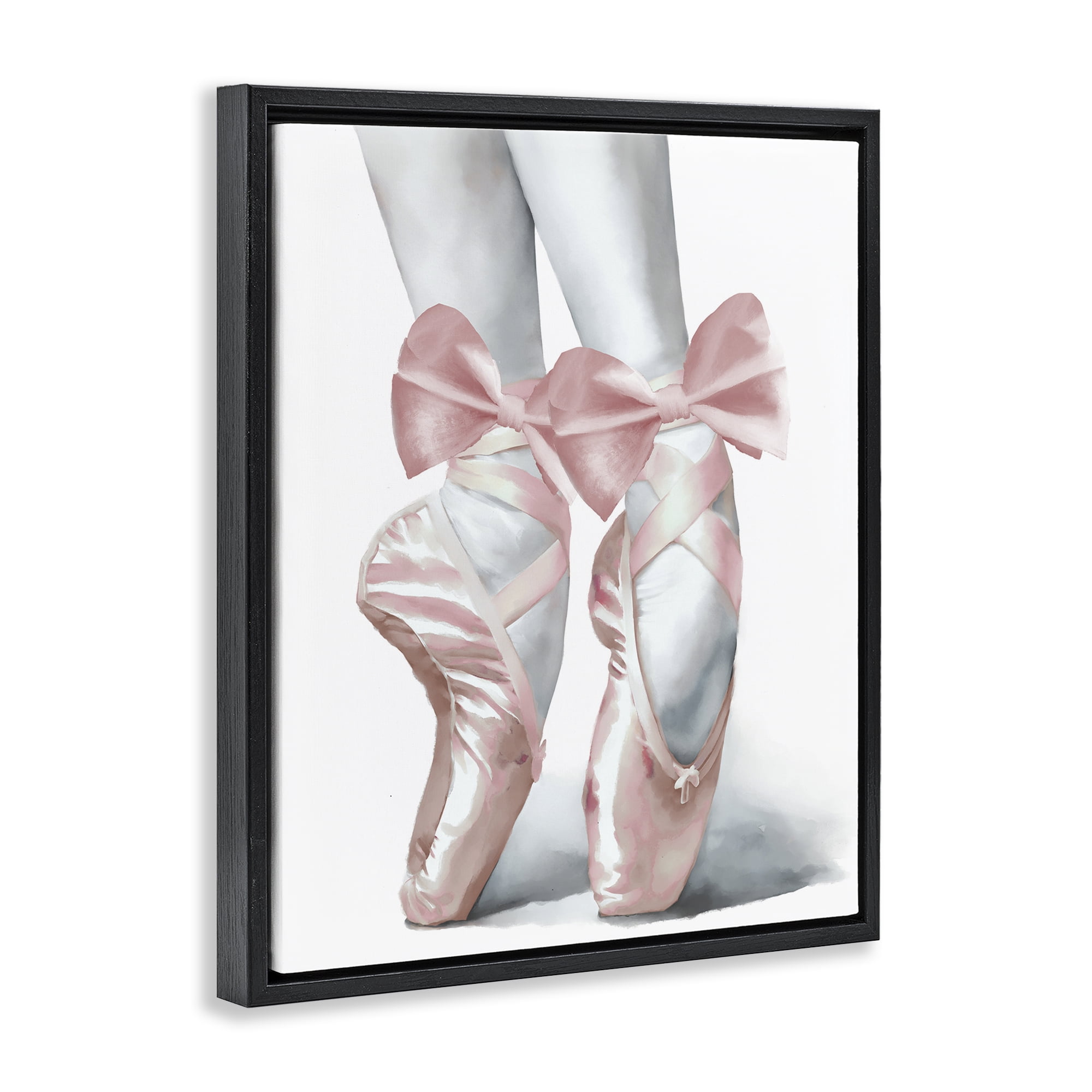 Stupell Industries Ballet Pointe Shoes Black Framed Floater Canvas Wall Art, design by Elizabeth Medley