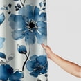 thumbnail image 3 of Chilfamy Watercolor Ink Floral Shower Curtain, Tan and Dark Blue Wildflower Bathroom Shower Curtain, Fabric Waterproof Shower Curtain with Hooks White, 3 of 7