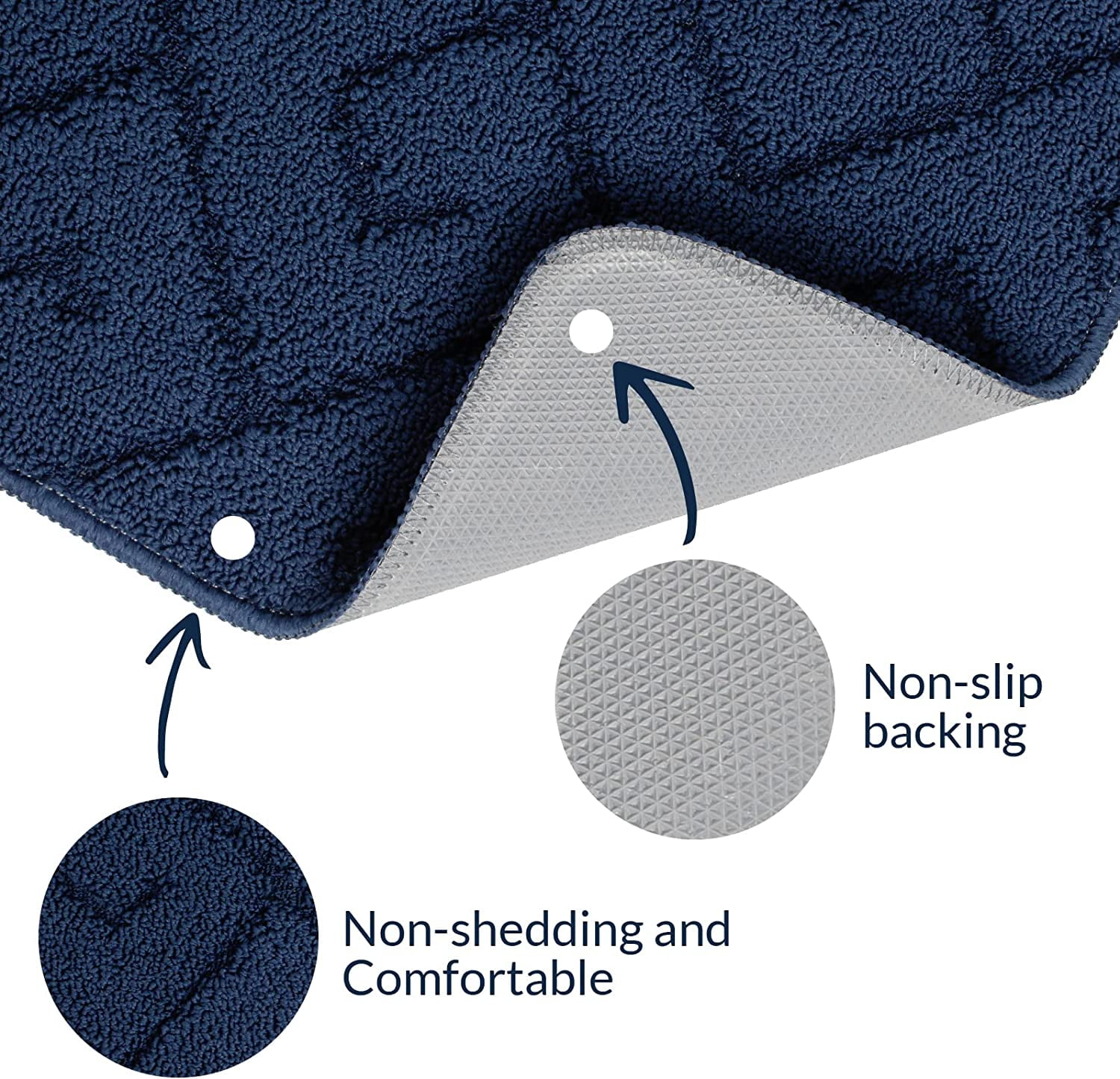 Walensee Indoor Doormat, Front Door Mat for Entrance, 24"x35" Navy Blue