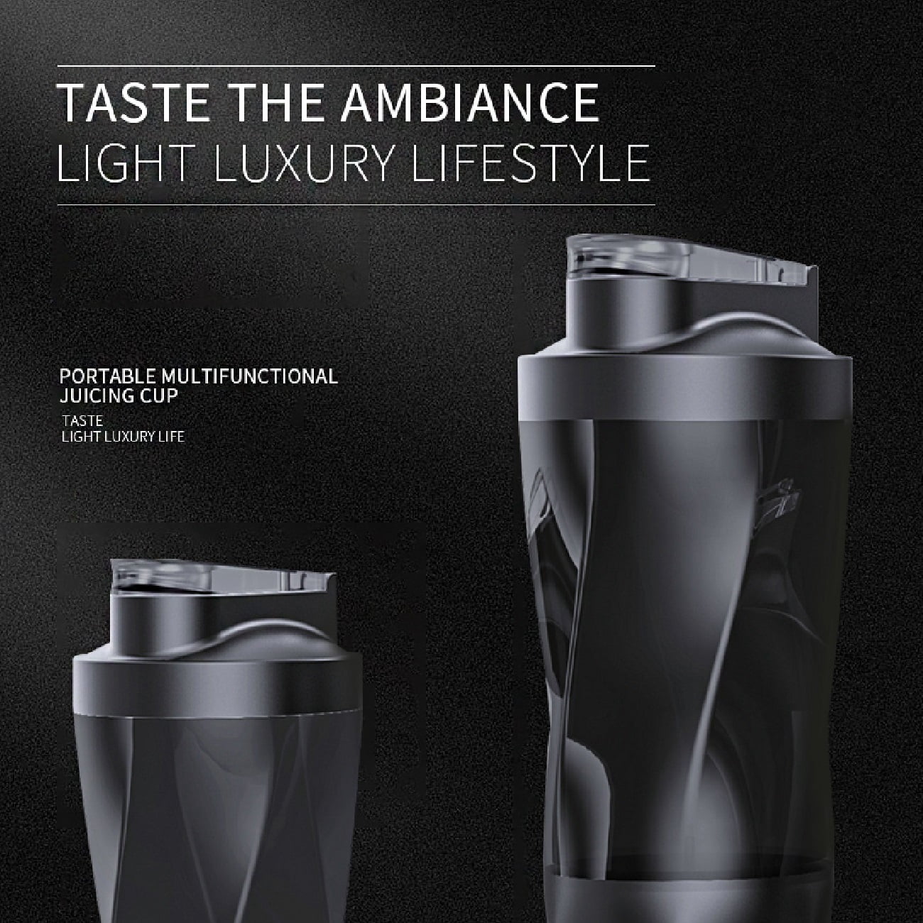 BZH Juicer Cup, Large Capacity, Portable, Powerful, Can Crush Ice, Suitable as a Gift and The Best Choice for Portable Travel Black
