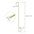 thumbnail image 2 of S Hanging Hooks, 16inch(400mm) Extra Long Steel Hanger, Gold Tone, 2Pack, 2 of 6