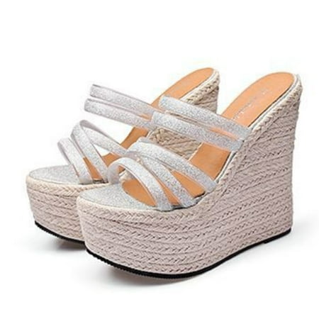 

TOWED22 Sandals For Women Women s Platform Wedges Sandals Open Toe Sandals Ankle Strap High Heels Dress Shoes Wedges Sandals For Women