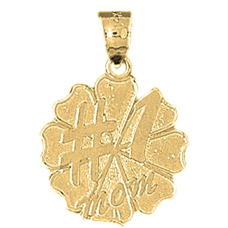 18K Yellow Gold #1 Mom Pendant - 24 mm