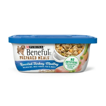 Purina Beneful Prepared Meals Roasted Turkey Medley With Wild Rice, Sweet Potatoes, Peas & Barley Adult Wet Dog Food - 10 oz. Tub