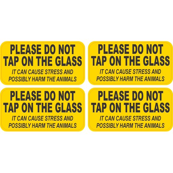 StickerTalk Please Do Not Tap On The Glass Stickers, 3 inches x 1.5 inches