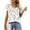 White, variant on Munlar Spring Tops For Women Trendy White Shirts Loose Ruffle Sleeve Short Sleeve Leaf Print V-Neck Blouses L
