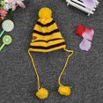 thumbnail image 2 of 1 juego de gorro y bufanda de punto para perro, disfraz cálido para perro, ropa de fiesta para mascotas, accesorios de invierno, talla XS, amarillo y marrón, 2 of 7