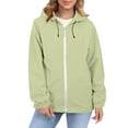 thumbnail image 1 of Comdrip Veste Légère pour Femmes! Veste Chaude Coupe-Vent Imperméable à Blocs de Couleur pour Femmes, Coupe-Vent d'Extérieur, Veste de Randonnée, Veste de Randonnée pour Femmes, Légère, Vert Pâle L, 1 of 5