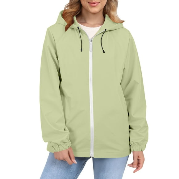 Comdrip Women Light Jacket! Women's Color Blocked Proof Windproof Warm Jacket Outdoor Windbreaker Hiking Jacket Hiking Jacket Women Lightweight Light Green L