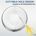 thumbnail image 4 of Wall Split Flange, 1 Pcs 70x30 mm - Cuttable ABS Round Escutcheon Plate Cover Buckle, Shower Arm Flange for 20/25/33mm(0.8/1.0/1.3 Inch) Water Pipe Faucet Decoration (Black), 4 of 7