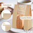thumbnail image 4 of 100 Pcs Paper Bread Bags for Homemade Bread, Large Paper Bakery Loaf Bags with Thank You Stickers, Sourdough Bread Bags with Window Tin Tie Tab Lock for Food Packaging Storage(13.7x8.2x3.5Inch), 4 of 7