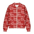 thumbnail image 4 of COEQINE Women's Zip Up Bomber Jacket Cropped Relaxed Fit Bomber Outfits with Pockets, Fashion Moto Biker Coats Varsity Jackets Shackets Warm Winter Coats, XX-Large, Merry Christmas Red, 4 of 7