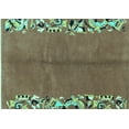 thumbnail image 1 of Ahgly Company Machine Washable Indoor Rectangle Abstract Turquoise Blue Modern Area Rugs, 6' x 9', 1 of 4