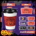 thumbnail image 3 of 60 Set Halloween Disposable Coffee Cups with Lids Stir Straws and Sleeves 12 oz Coffee Paper Cups Halloween Party Supplies for Tea Juice Hot Chocolate Cafe Shops, 3 of 6