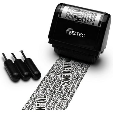 Veltec Identity Protection Address Blocker Anti-Theft Roller Guard Stamp Wide 3 Pack Refills (Black)