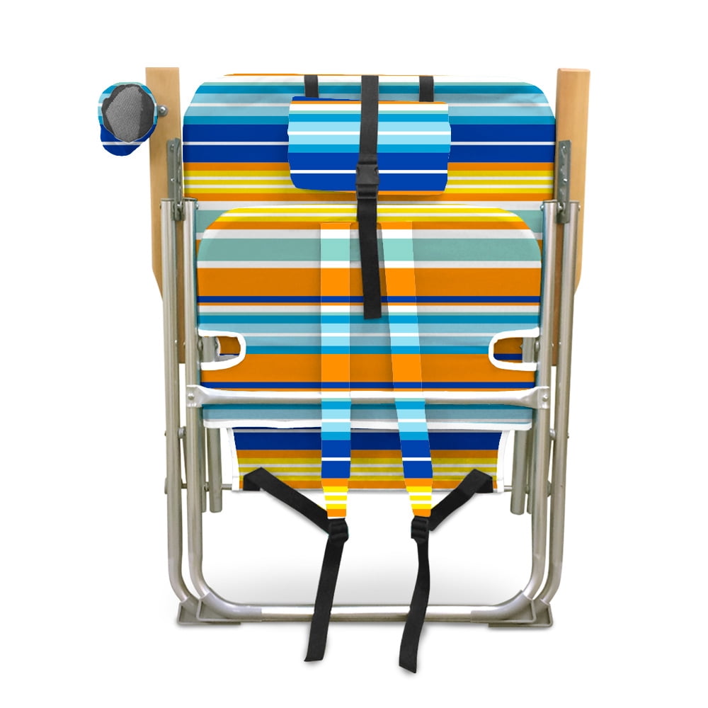 Cabana Life Padded Backpack Straps Beach Chair Candy Stripe