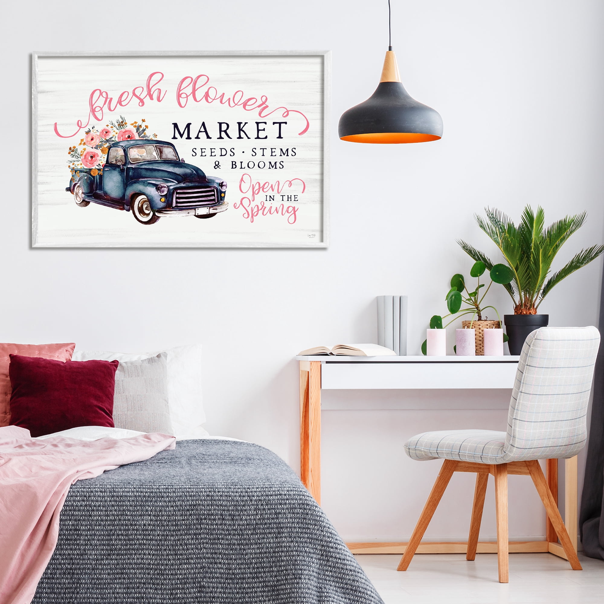 Stupell Industries Antique Spring Market White Framed Giclee Art, design by Lux + Me Designs