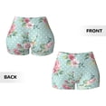 thumbnail image 3 of Sigee Vintage Floral Print Women's High Waist Workout Shorts - Squat Proof, Tummy Control, Yoga and Gym Activewear-Large, 3 of 9