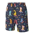 thumbnail image 4 of Pofeuu Cartoon Dinosaur Prin Men's Swim Trunks Quick Dry Bathing Suit Swimming Board Shorts Mesh Lining Beach Swimwear-XX-Large, 4 of 6