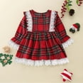 thumbnail image 6 of Adeawade Dresses For Girls Christmas Long Sleeve Dress Cartoon Graphic Crewneck Xmas Dresses Cute Girl Clothes Size 18-24 Months Red, 6 of 9