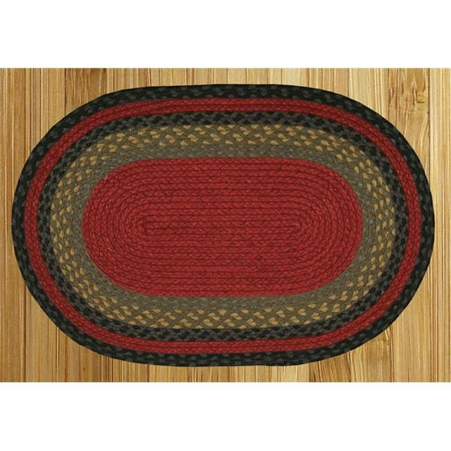 Capitol Earth Rugs 02-238 Burgundy-Olive-Charcoal Jute Braided Rug