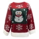 thumbnail image 2 of Suéter Navideño de Larga, Cuello Redondo y Medio para Mujer, con Estampado de Copos de Nieve en Jacquard y Colores Contrastantes Escarlata L, 2 of 6