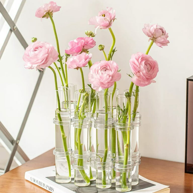 Test tube flower vase DIY, to use as party centerpiece - With Love