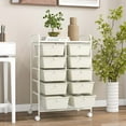thumbnail image 2 of Costway 10-Drawer Storage Cart Utility Rolling Trolley Kitchen Organizer White, 2 of 10