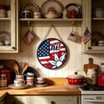 thumbnail image 3 of Patriotic Wooden Star Wreath, Round Independence Day Welcome Sign for Front Door, 4th of July Hanging Decor, Wood Ornament B, 3 of 6
