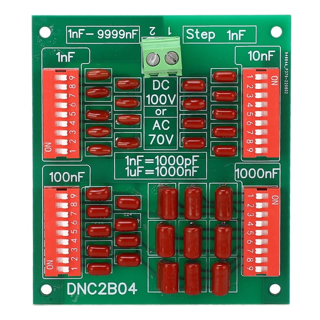 1nF Step 4 Digit Decendance Programmable Carte Polypropylène Film Condensateur DC100V AC70V DNC2B04