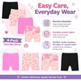 thumbnail image 6 of Girls 4 Pack Bike Shorts Stretchy, Soft High Waist Athletic Shorts for Kids with Fun Prints Colors Ideal for Dance, Play, Biking, or Everyday Wear (Sizes 4-14), 6 of 6