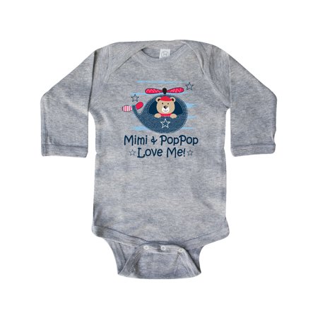 

Inktastic Mimi and PopPop Love Me Gift Baby Boy Long Sleeve Bodysuit