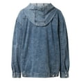 thumbnail image 4 of Women's Denim Hoodies 2025 Vintage Casual Long Sleeve Pullover Jean Jackets with Pocket Oversized Trendy Relaxed Fit Tops, 4 of 9