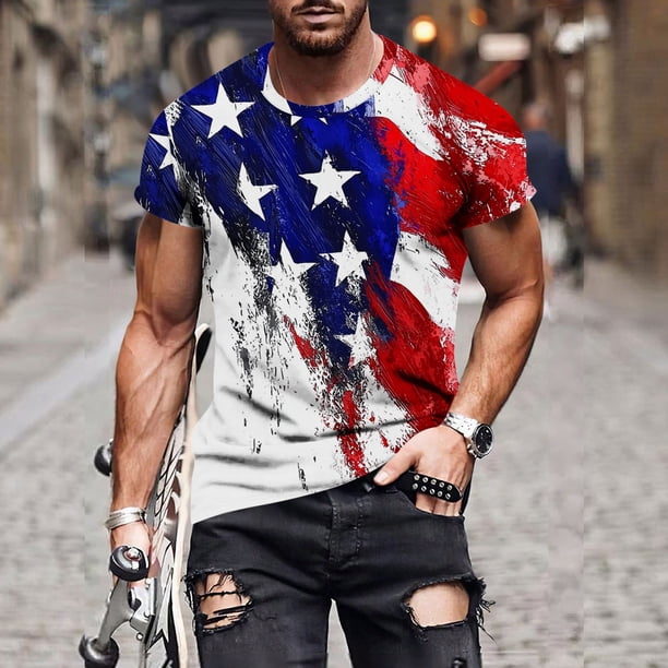 Tops para hombre, blusas y camisas de manga corta con cuello redondo para hombre, jersey informal de moda con estampado de cuello redondo para hombre, pantalones cortos deportivos para fitness, blusa