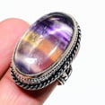 thumbnail image 2 of Natural Fluorite Gemstone Handmade 925 Sterling Silver Ring Size 7.5, 2 of 2