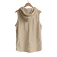 thumbnail image 5 of Men's Hooded Linen Blend Vest Shirt Sleeveless Loose Casual Button Down Hoodie With Drawstring Solid Color Tops Lightweight Breathable Summer Beach Fishing Outdoor Tank Top Blouse, 5 of 8