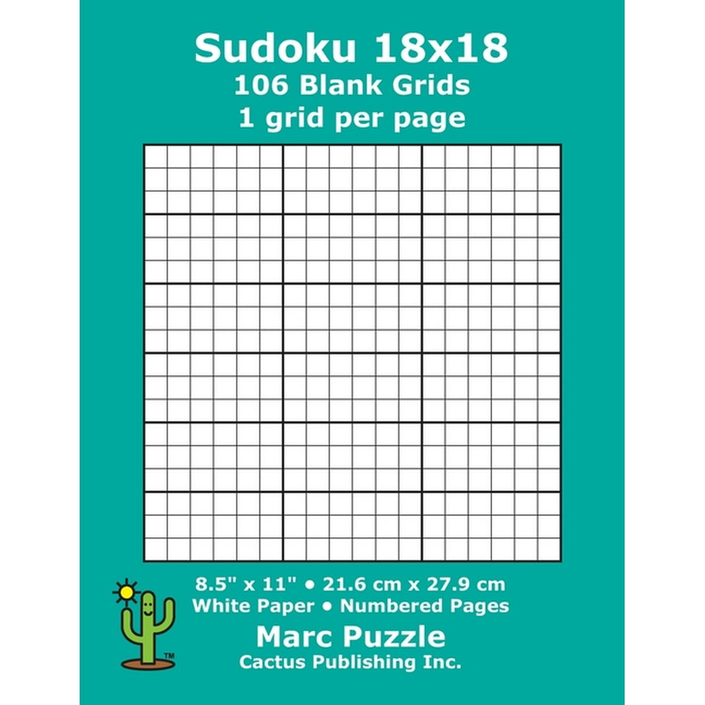 Sudoku 18x18 106 Blank Grids 1 Grid Per Page 8 5 X 11 216 X 279  sudoku-18x18-106-blank-grids-1-grid-per-page-8-5-x-11-216-x-279
