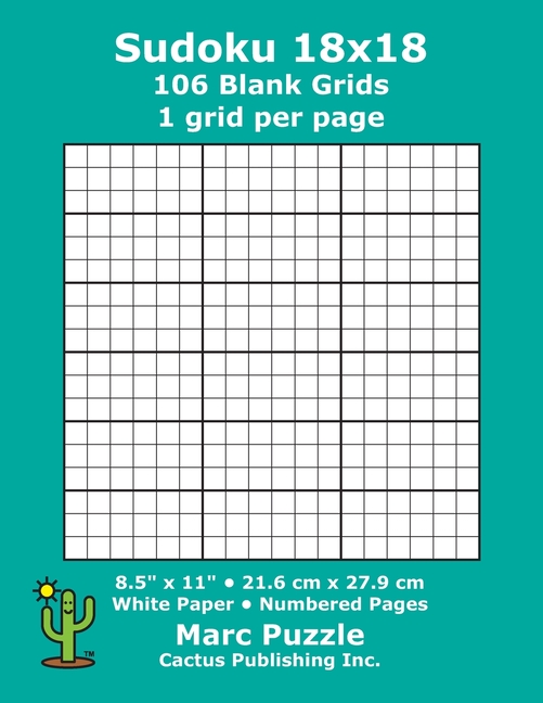 Sudoku 18x18 106 Blank Grids 1 Grid Per Page 8 5 X 11 216 X 279  Sudoku 18x18 106 Blank Grids 1 Grid Per Page 8 5 X 11 216 X 279