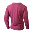 thumbnail image 4 of Henley Shirts for Men Casual Shirts Button Down Long Sleeve Solid Dress Shirt Beach Vacation Shirts Hot Pink XL, 4 of 5