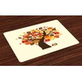 thumbnail image 1 of Ambesonne Thanksgiving Place Mats Set of 4, Abstract Tree, Standard Size, Multicolor, 1 of 4