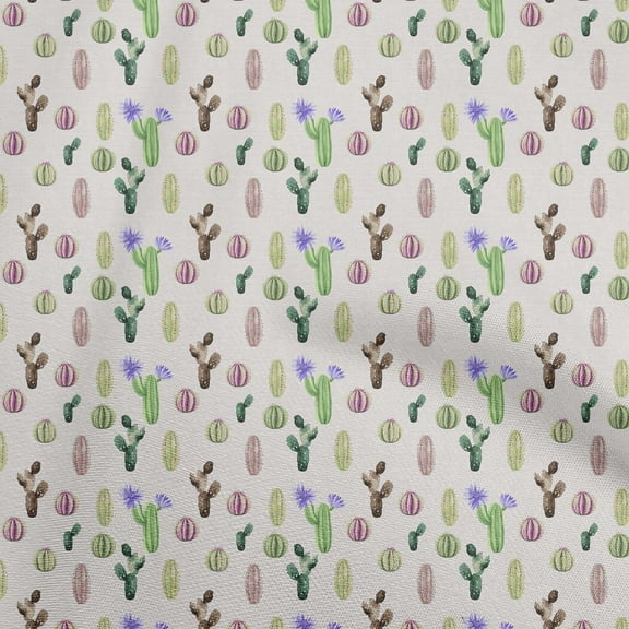 oneOone Polyester Spandex Brown Fabric Cactus Diy Clothing Quilting Fabric Print Fabric By Yard 56 Inch Wide