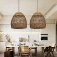 thumbnail image 3 of Arturesthome Creative Seagrass Pendant Lamp Rattan Lampshade Handmade Weave Lighting Modern Hanging Ceiling Light Fixture for Cafe Bar, 3 of 26