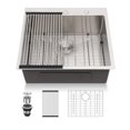 thumbnail image 1 of Lordear 25 Inch Drop In Kitchen Sinks Stainless Steel Single Bowl 16 Gauge Topmount Sinks 25 x 22 x 10 With Rack & Drain Assembly & Grid, 1 of 4