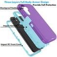 thumbnail image 4 of eBizware for Samsung Galaxy A14 5G Case, Shockproof Heavy Duty Armor Rugged Rough Hard Plastic Rubber Silicone Bumper 2-Layer Hybrid Protective Cover Case for Samsung Galaxy A14 5G, Purple, 4 of 9