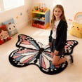 thumbnail image 4 of Colorful Butterfly Rug for Bedroom, 39.3 x 27.5 inches Washable Non-Slip Thick Plush Butterfly Shaped Play Floor Mats Ultra Soft Shaggy Throw Area Rugs for Kitchen Bathroom Dorm Home Decor, 4 of 5