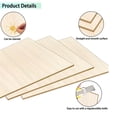 thumbnail image 4 of Paquete de 24 Hojas de Madera Contrachapada Fina de 12 X 8 X 1/13 Pulgadas, Tableros Cuadrados de Madera Sin Terminar, Hojas de Madera de Balsa para Manualidades, 4 of 8