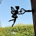 thumbnail image 5 of Valla de metal decoración de jardín decoración al aire libre decoración del jardín del hogar escultura de hierro fundido oxidado decoración de la pared (Key Girl) ER, 5 of 5