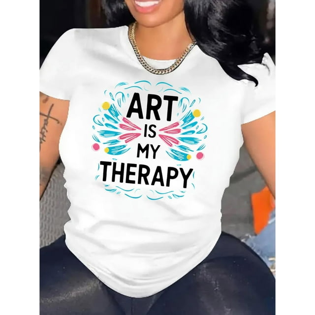 Camiseta de Mujer de Verano SuaveArt Relax My Graphic Tee - Women's Casual Crew Neck Short Sleeve T-Shirt, Comfy Summer Top with Stretchy Polyester BlendFather's Day, Mother's Day, New Year, Spring