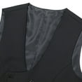 thumbnail image 6 of Cloudstyle Men's U-neck Double-Breasted Solid Color Casual Vest, 6 of 9
